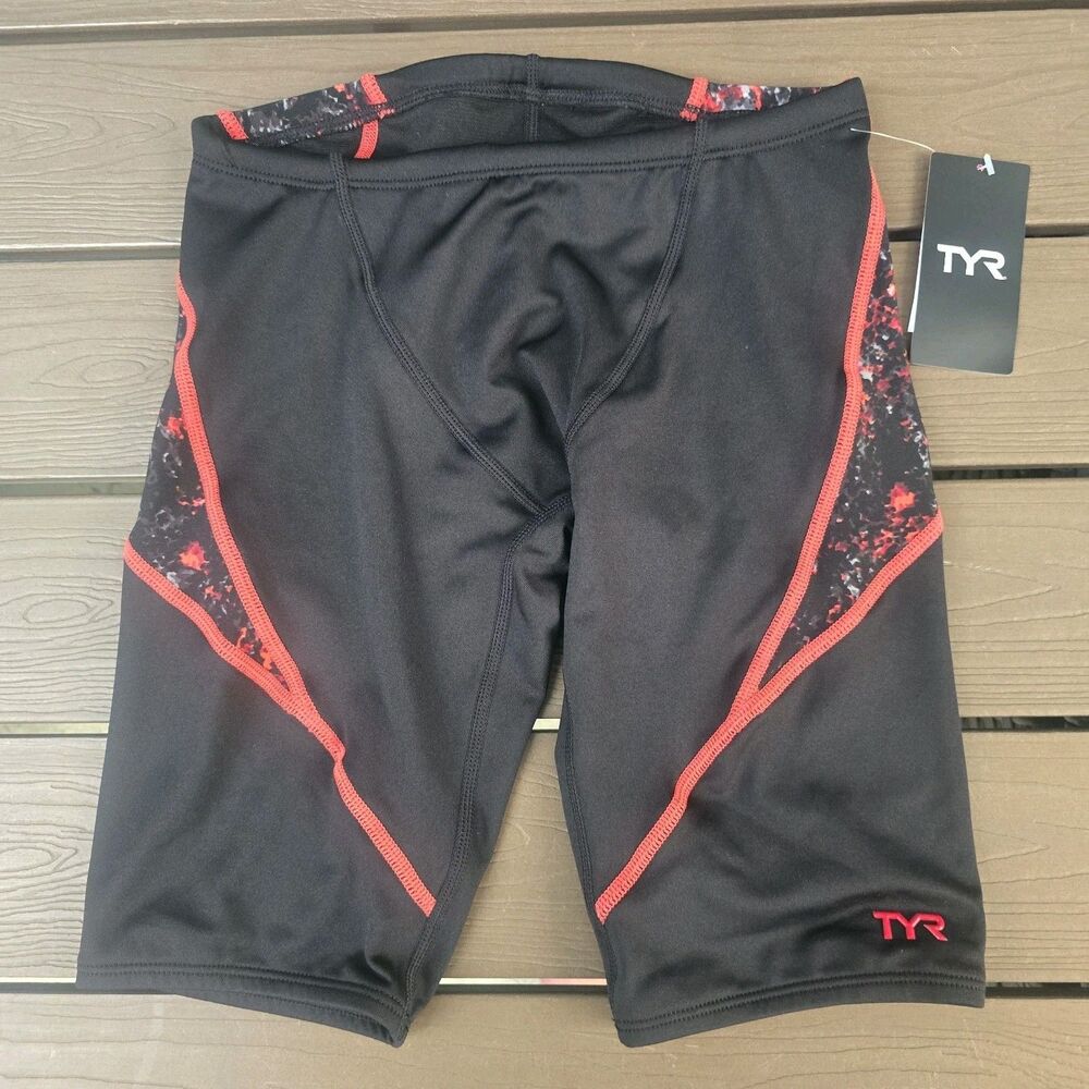 TYR Youth Boy's Durafast Elite Scoria Red/black Blade Jammer Sz 32 NEW
